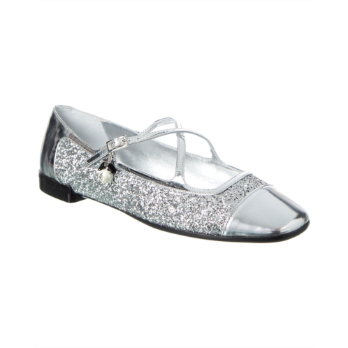 Jimmy Choo eleri glitter & leather ballerina flat