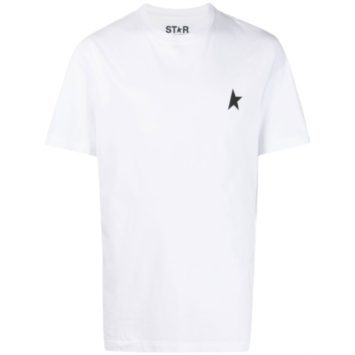 GOLDEN GOOSE white short-sleeve t-shirt in silk-nylon blend