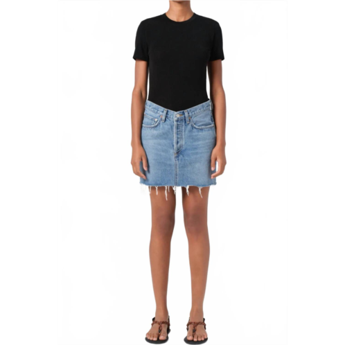 AGOLDE v-waist mini skirt in fairway