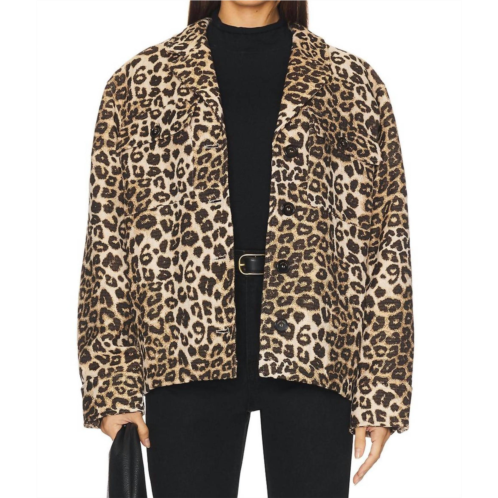 ANINE BING flynn jacket in leopard