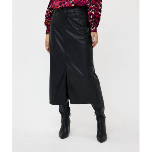 ESQUALO vegan leather skirt in black