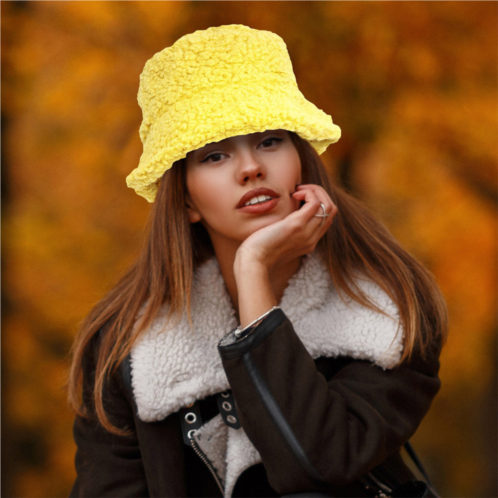 FASHNZFAB fuzzy sherpa bucket hat
