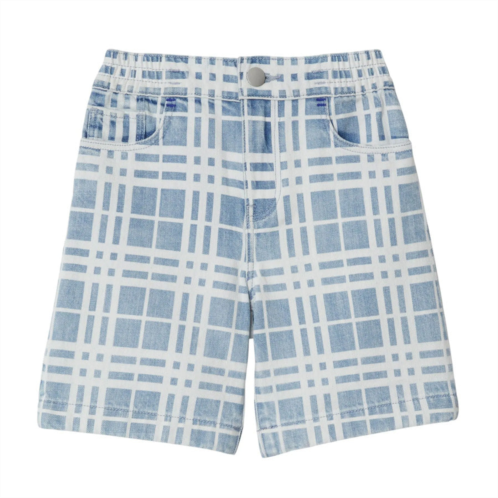 Burberry kids castiel plaid denim shorts