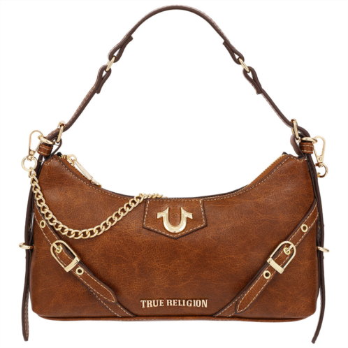 true religion horseshoe hardware belt detail baguette shoulder bag