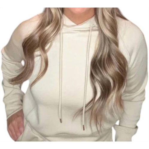 Mono b elevated pull on hoodie in natural