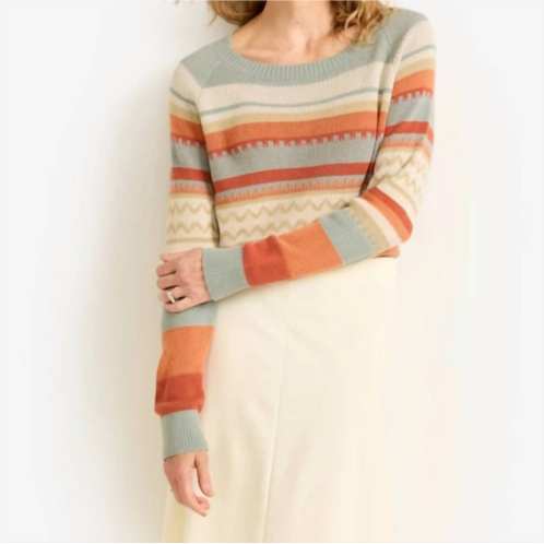PENDLETON raglan cotton sweater in rust/blue multi