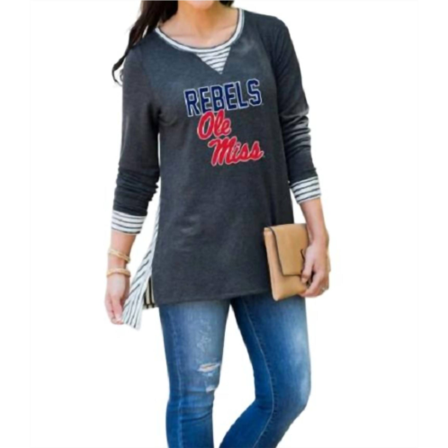 Gameday Couture ole miss youll be back tunic in charcoal