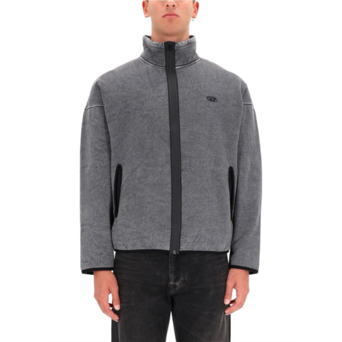 DIESEL s-baty-new boxy high collar sweatshirt