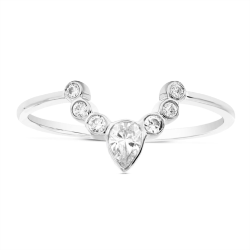 Vir Jewels 1/4 cttw pear lab grown diamond ring in sterling silver for women