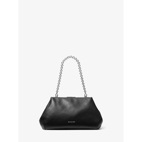 Michael Kors goldie large leather clutch