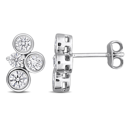 Mimi & Max created forever 1ct tw lab-grown diamond cluster stud earrings sterling silver