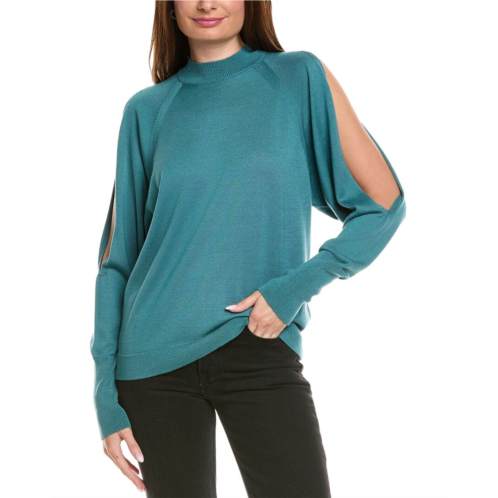 Lafayette 148 New York black collared dropped-shoulder sweater