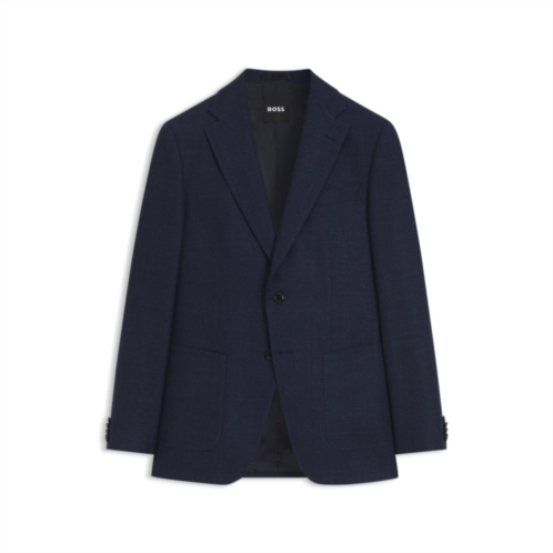 BOSS slim-fit blazer in a patterned virgin wool blend
