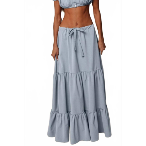 Montce cottage maxi skirt in light denim