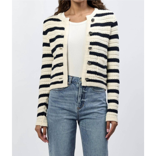 DEAR JOHN DENIM cambria stripe cardigan in black iris