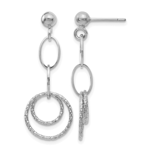 Diamond2Deal 10k white gold drop dangle earrings