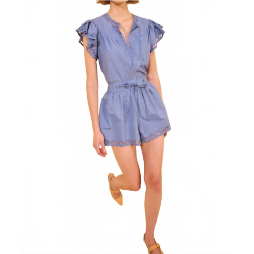 Ulla Johnson elowen tie short in chambray