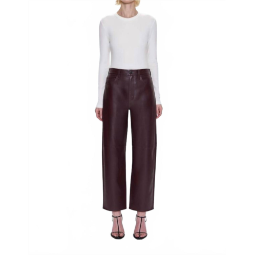 PISTOLA jett high rise bowed straight pant in cabernet