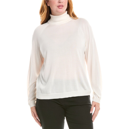 Lafayette 148 New York plus raglan sleeve turtleneck silk-blend sweater