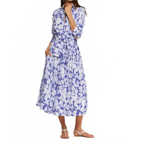 Vilagallo midi wrap skirt in blue toucans