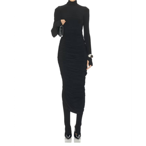 NORMA KAMALI long sleeve turtleneck strapless diana gown in black