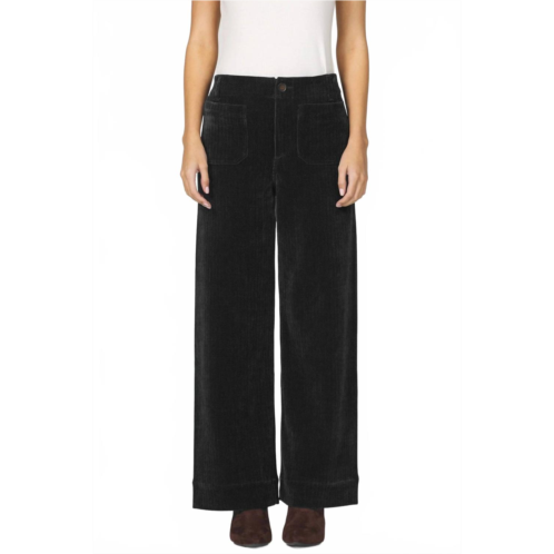 DEAR JOHN DENIM womens audrey wide leg corduroy pants in black