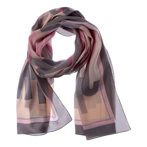Jimmy Choo logo silk scarf