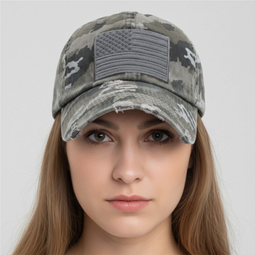 FASHNZFAB american usa flag camouflage patterned vintage baseball cap