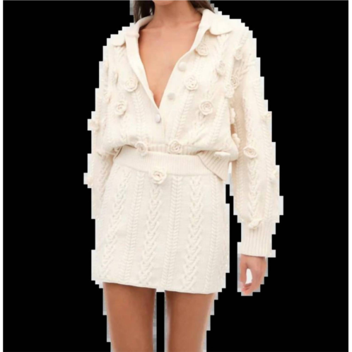 For Love & Lemons martina knit mini skirt in beige