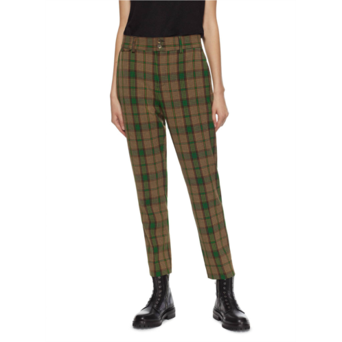 ON THIS DAY tapered plaid pants in brown multi