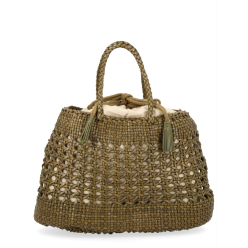 DRAGON DIFFUSION santa cano open weave tassels tote bag