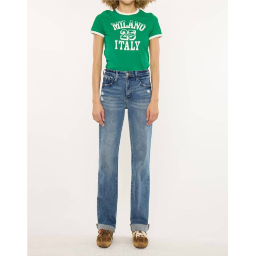 KanCan lost high rise true straight jeans in dark wash