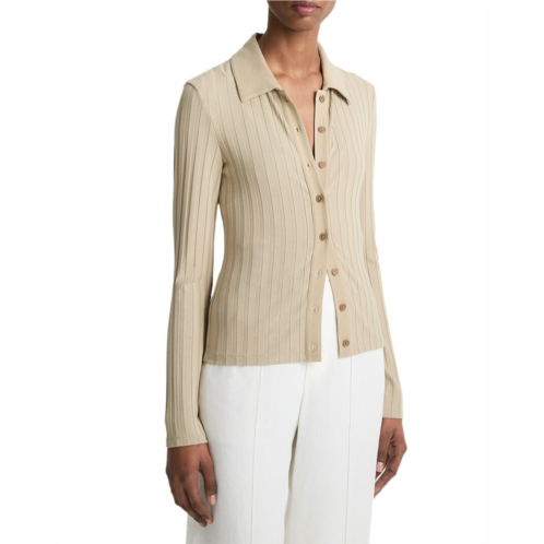 Vince rib collared button up shirt