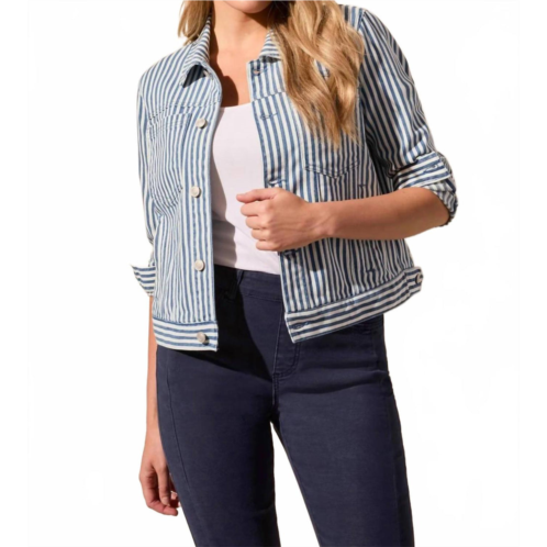 TRIBAL button-front jacket with box pleat in riviera