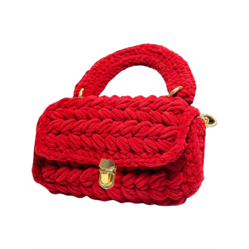 Urban Expressions womens woven clutch bag in red