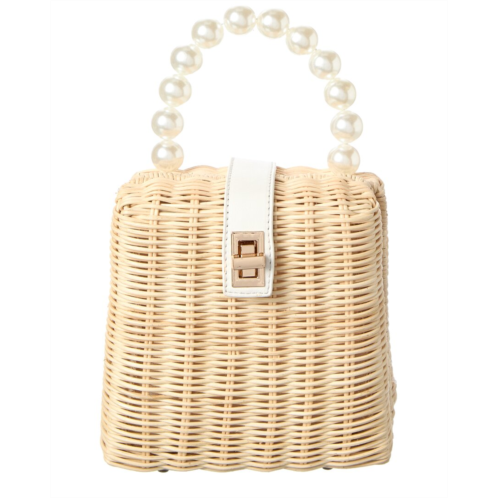 Surell accessories mini straw clutch