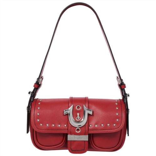 True Religion smooth moto studded shoulder bag