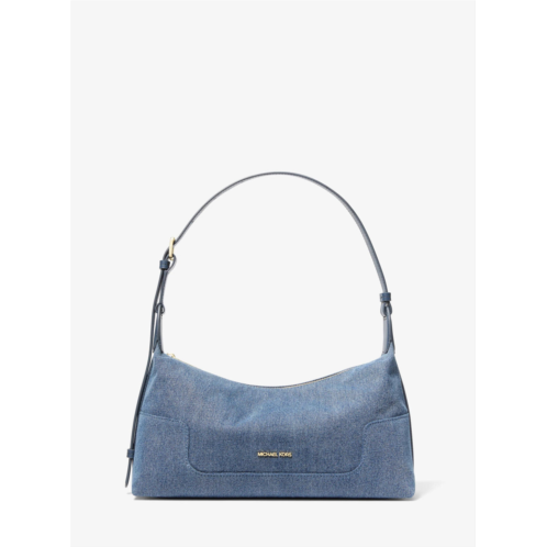 Michael Kors teddi medium washed denim slouchy shoulder bag