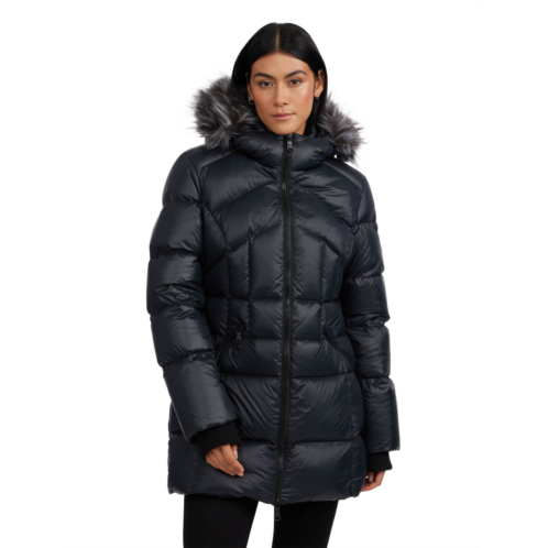 Pajar WOMENS ares fixed hood puffer with fixed bib