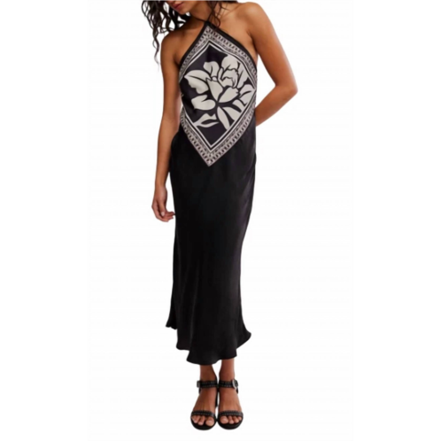 Free People citrine midi dress in raven combo
