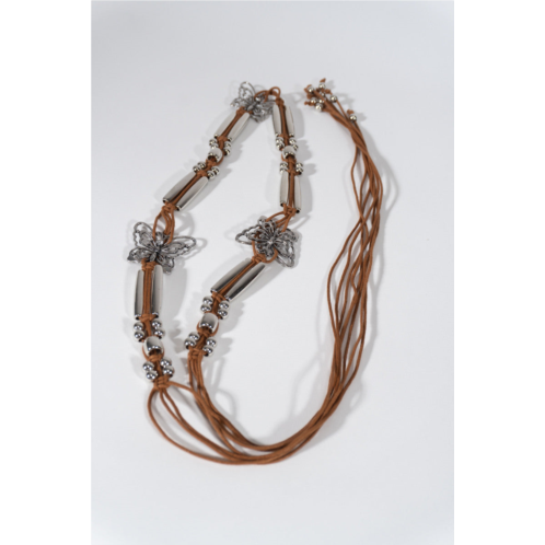 Forever 21 braided leather butterfly charm belt