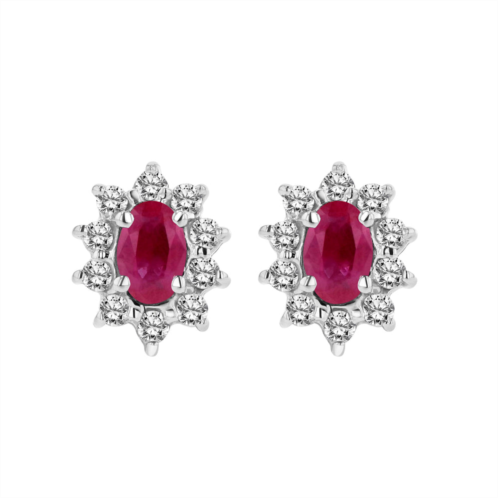 Diana M Jewels 0.70cttw diamond and natural heated ruby earring in 14k gold