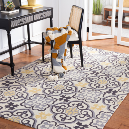 Safavieh four seasons hand made area rug grey / ivory contemporary style non-shedding