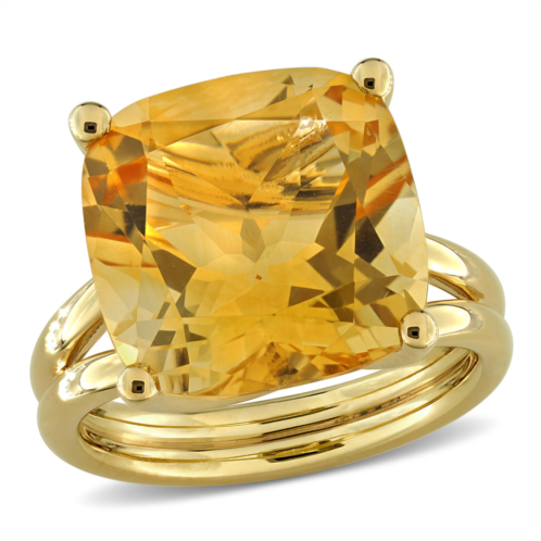 Mimi & Max 10 1/2ct tgw citrine solitaire cocktail ring in yellow plated sterling silver