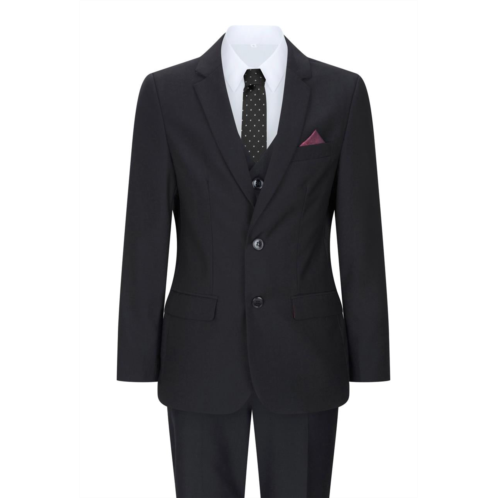 Oliver Tweed boys 3 piece plain black classic retro suit