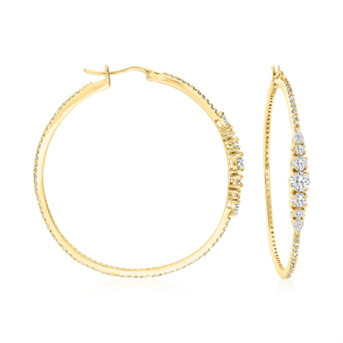 Ross-Simons cz hoop earrings in 18kt gold over sterling