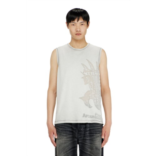Diesel sleeveless jersey top with embossed graphics