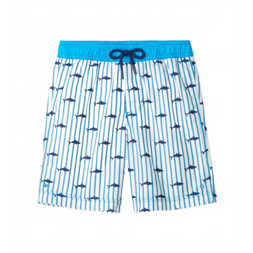 Hatley boys printed board shorts in sharks silhouette