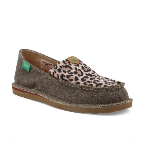 TWISTED X womens slip-on loafers in dust leopard