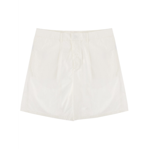 EMPORIO ARMANI flat front subtle pleats cotton shorts